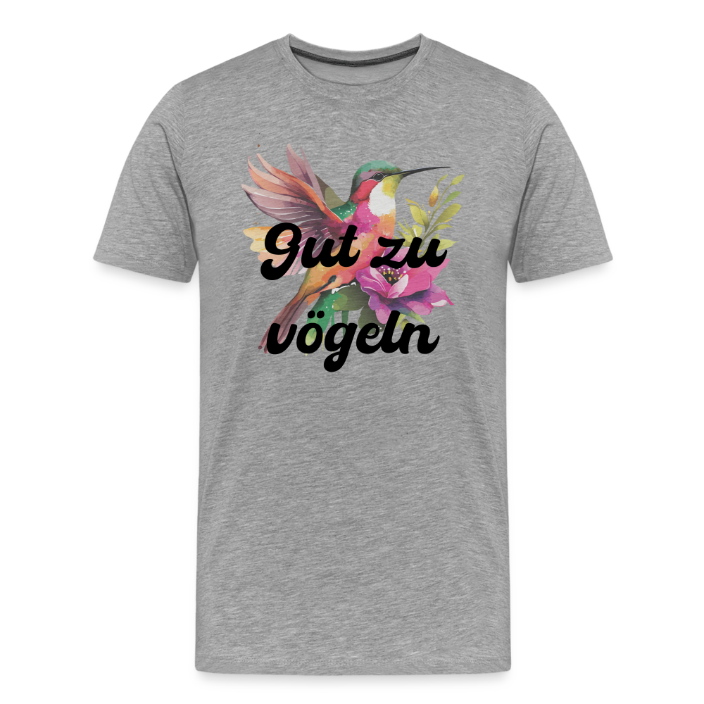 Gut zu vögeln Kolibri, Männer Premium T-Shirt - Grau meliert