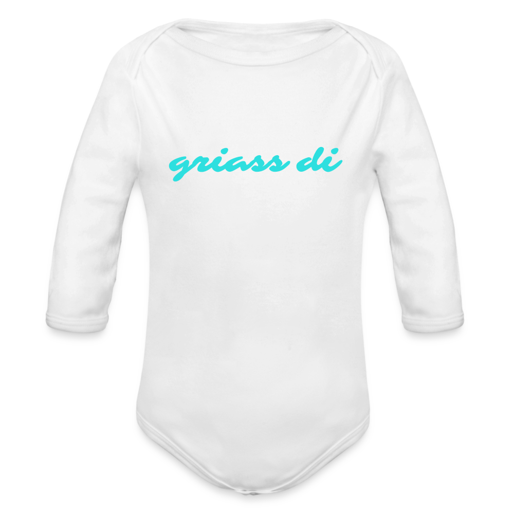 griass di - grüß dich, Bio Baby-Body (langarm) - Weiß