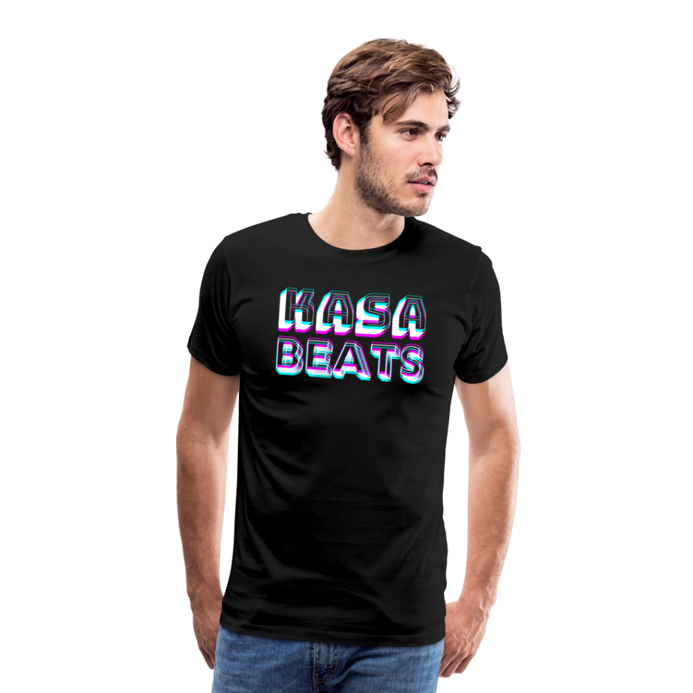 KASA BEATS, funky 3D letters, Men/ Männer Premium T-Shirt - Schwarz