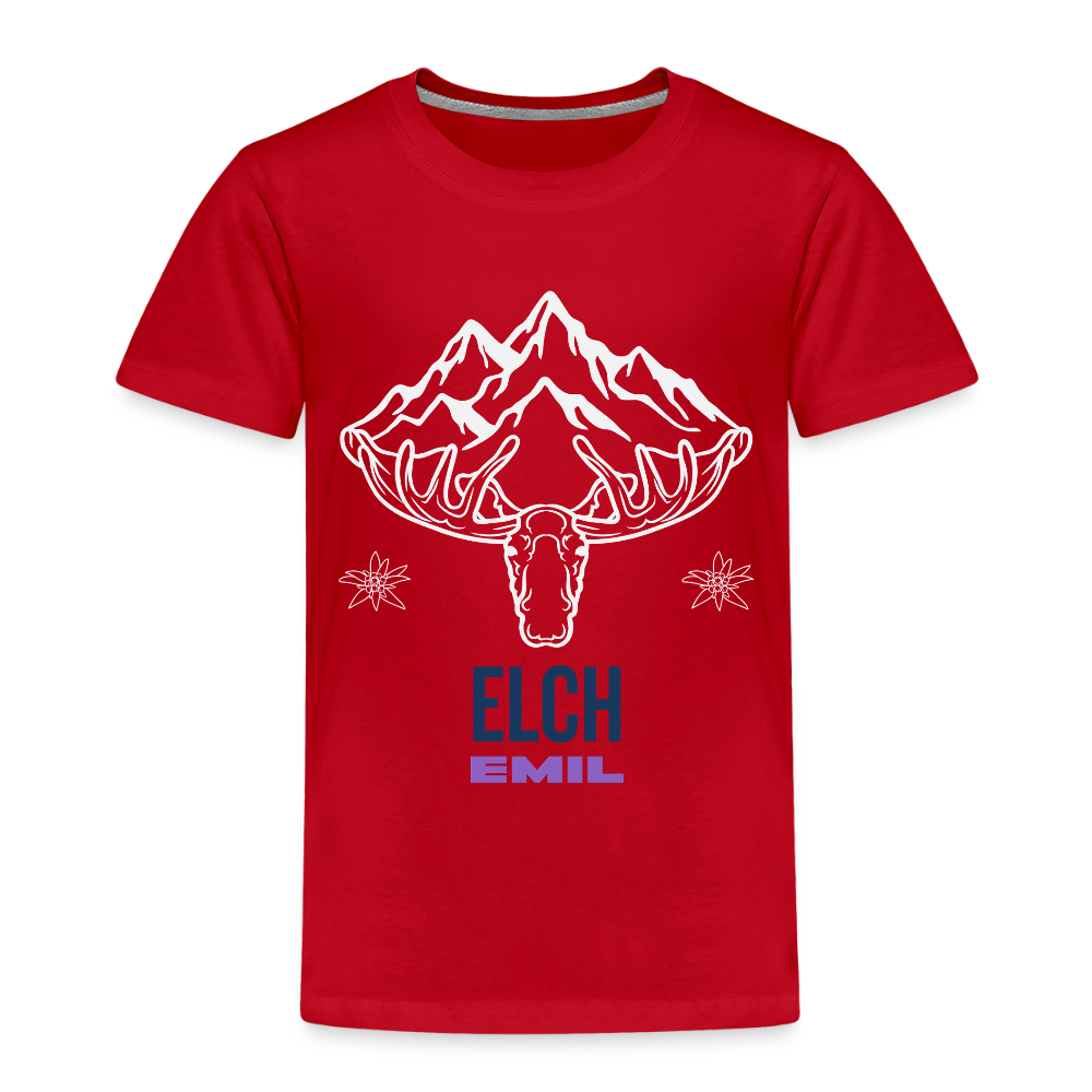 Elch Emil in Österreich, Kinder Premium T-Shirt - Rot