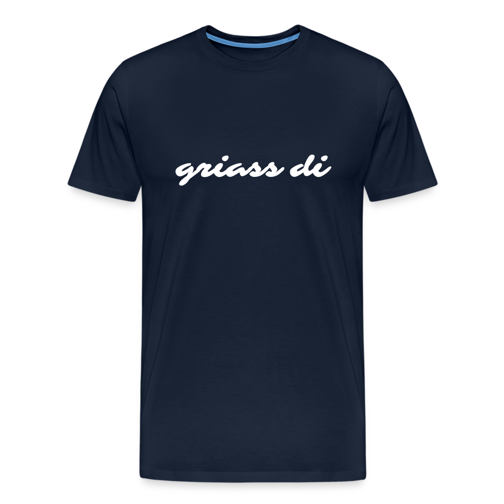 griass di - grüß dich in weiß, Männer Premium T-Shirt - Navy