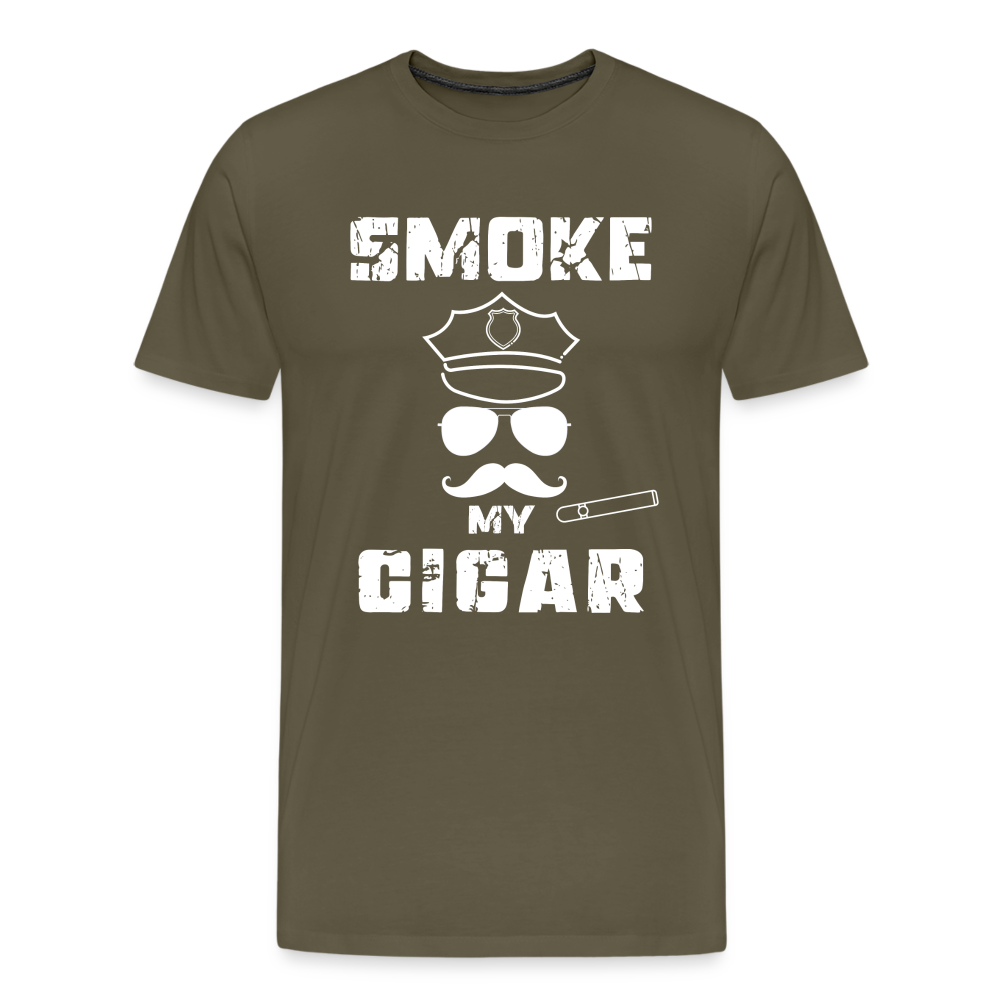 Smoke My Cigar - Zigarren Mann mit Zigarre, Hot Daddy, Cigar Man, Men/ Männer Premium T-Shirt - Khaki