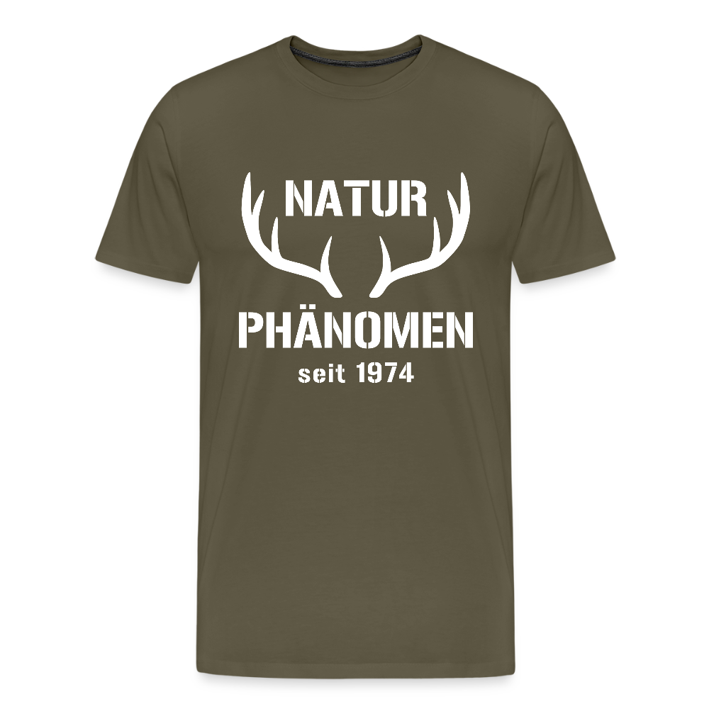Naturphänomen, zum Geburtstag, Jahreszahl zum selber eintragen, Männer Premium T-Shirt - Khaki