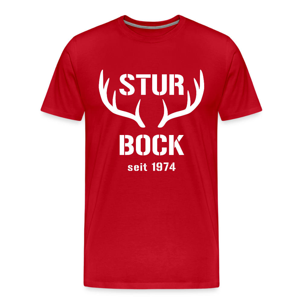 Sturbock, zum Geburtstag, Jahreszahl zum selber eintragen, Männer Premium T-Shirt - Rot