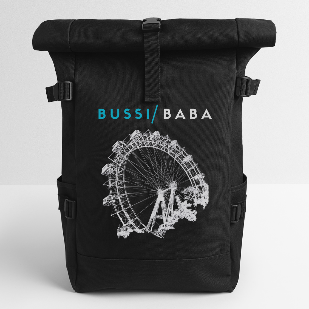 Bussi Baba aquablau - Wiener Riesenrad in weiß, Rucksack - Schwarz