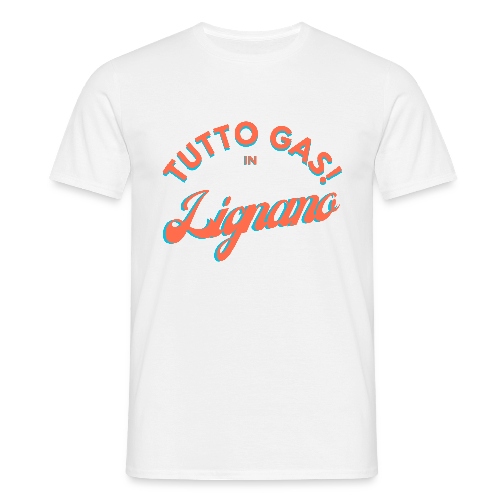 TUTTO GAS! in Lignano, Männer T-Shirt - Weiß