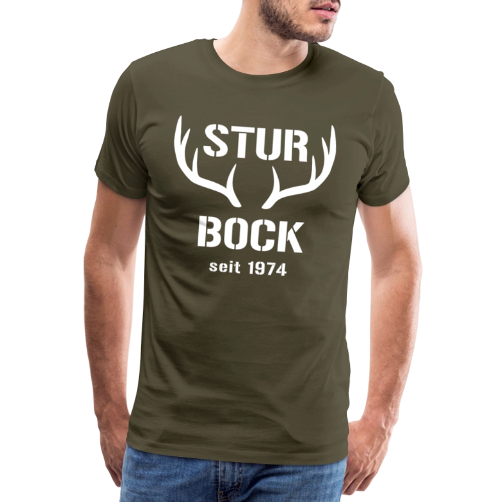 Sturbock, zum Geburtstag, Jahreszahl zum selber eintragen, Männer Premium T-Shirt - Khaki
