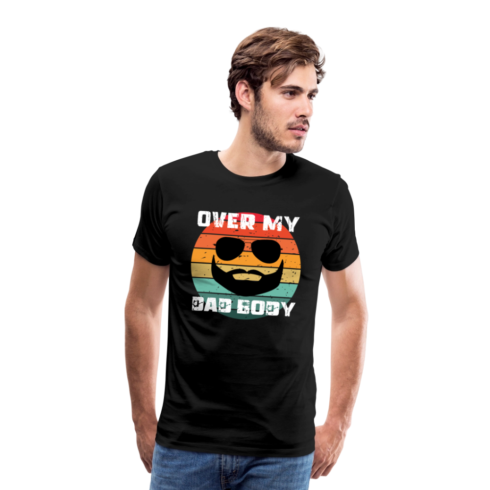 Over My Dad Body - Daddy, Lustiger Spruch zum Vatertag, Männer Premium T-Shirt - Schwarz