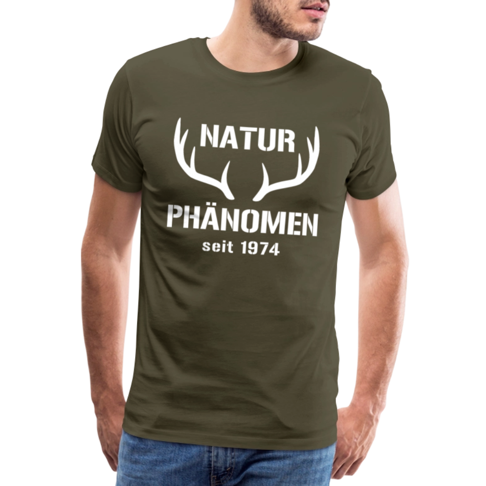 Naturphänomen, zum Geburtstag, Jahreszahl zum selber eintragen, Männer Premium T-Shirt - Khaki