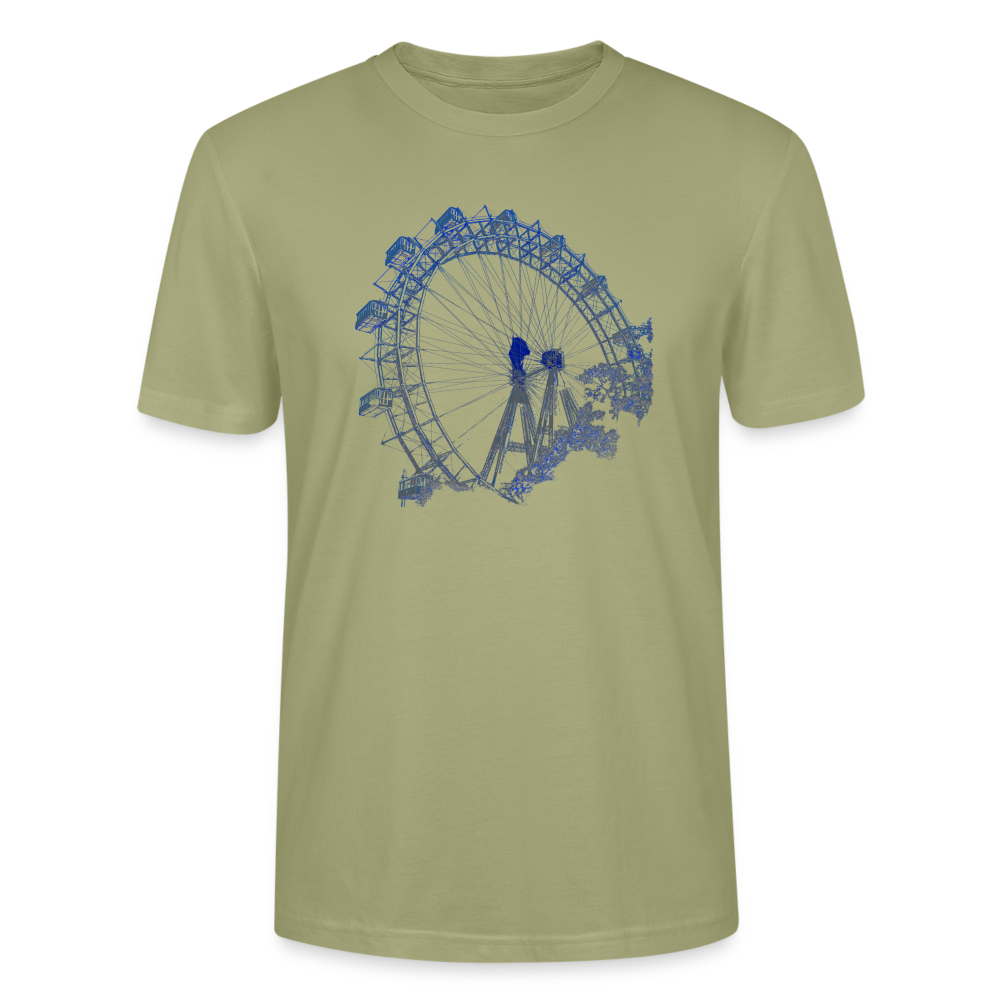 Wiener Riesenrad im Prater - Wahrzeichen von Wien in grau blau, Stanley/Stella Unisex Organic T-Shirt - Nebelgrün