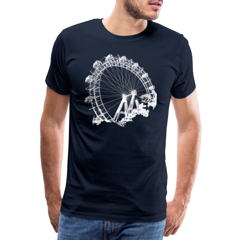 Wiener Riesenrad weiß - Männer Premium T-Shirt - Navy