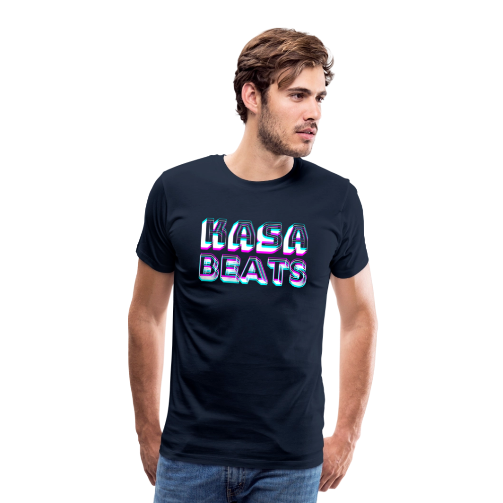 KASA BEATS, funky 3D letters, Men/ Männer Premium T-Shirt - Navy