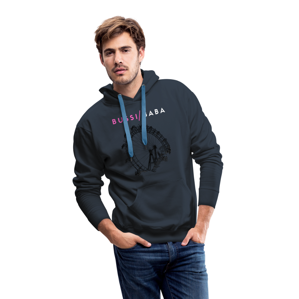 Bussi Baba pink - Wiener Riesenrad in schwarz, Männer Premium Hoodie - Navy