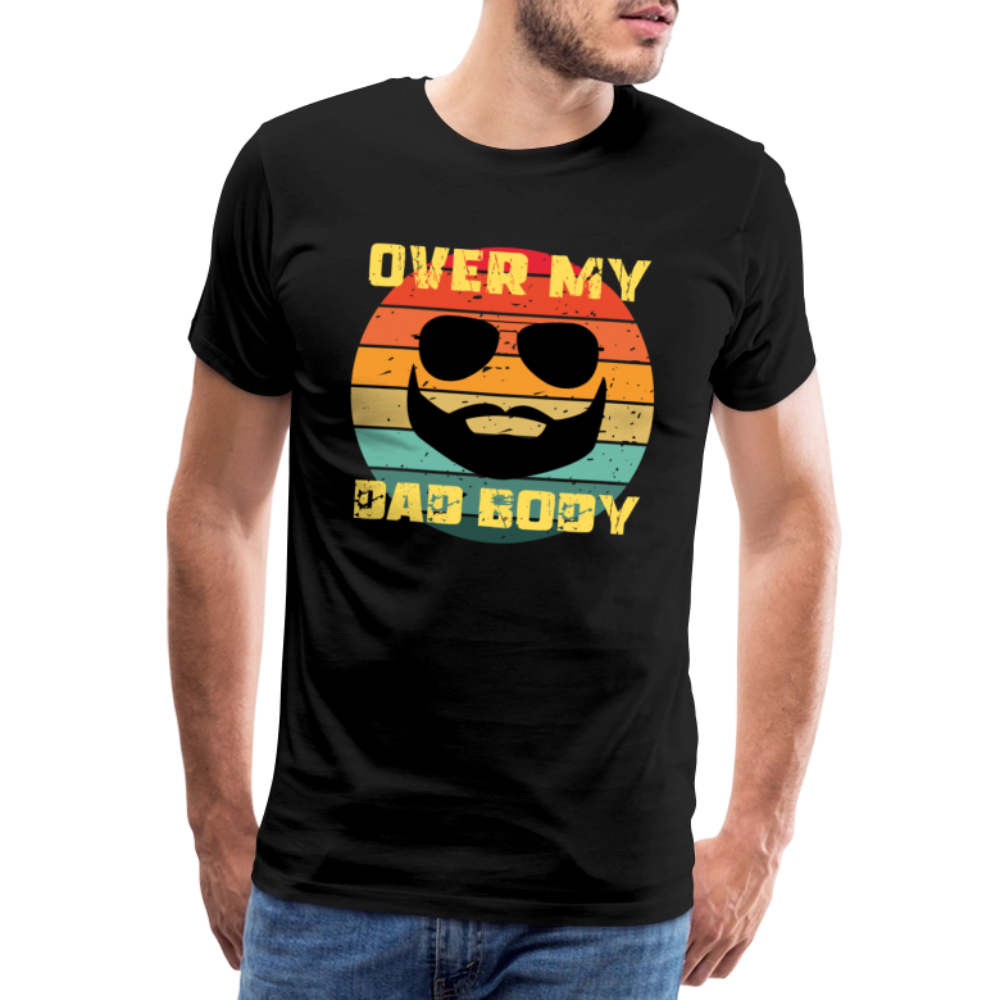 Over My Dad Body - Daddy, Vaterfigur, Lustiger Spruch zum Vatertag, Männer Premium T-Shirt - Schwarz