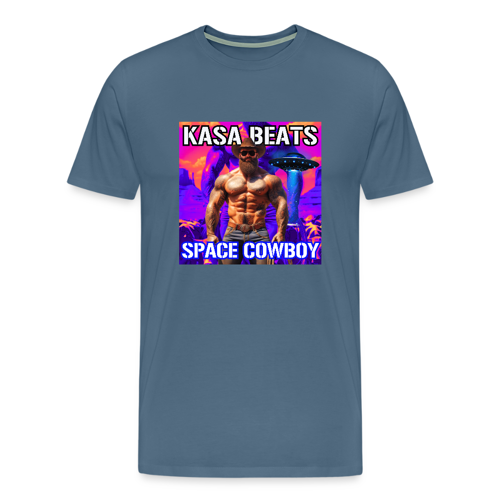 KASA BEATS - SPACE COWBOY, Men/ Männer Premium T-Shirt - Blaugrau