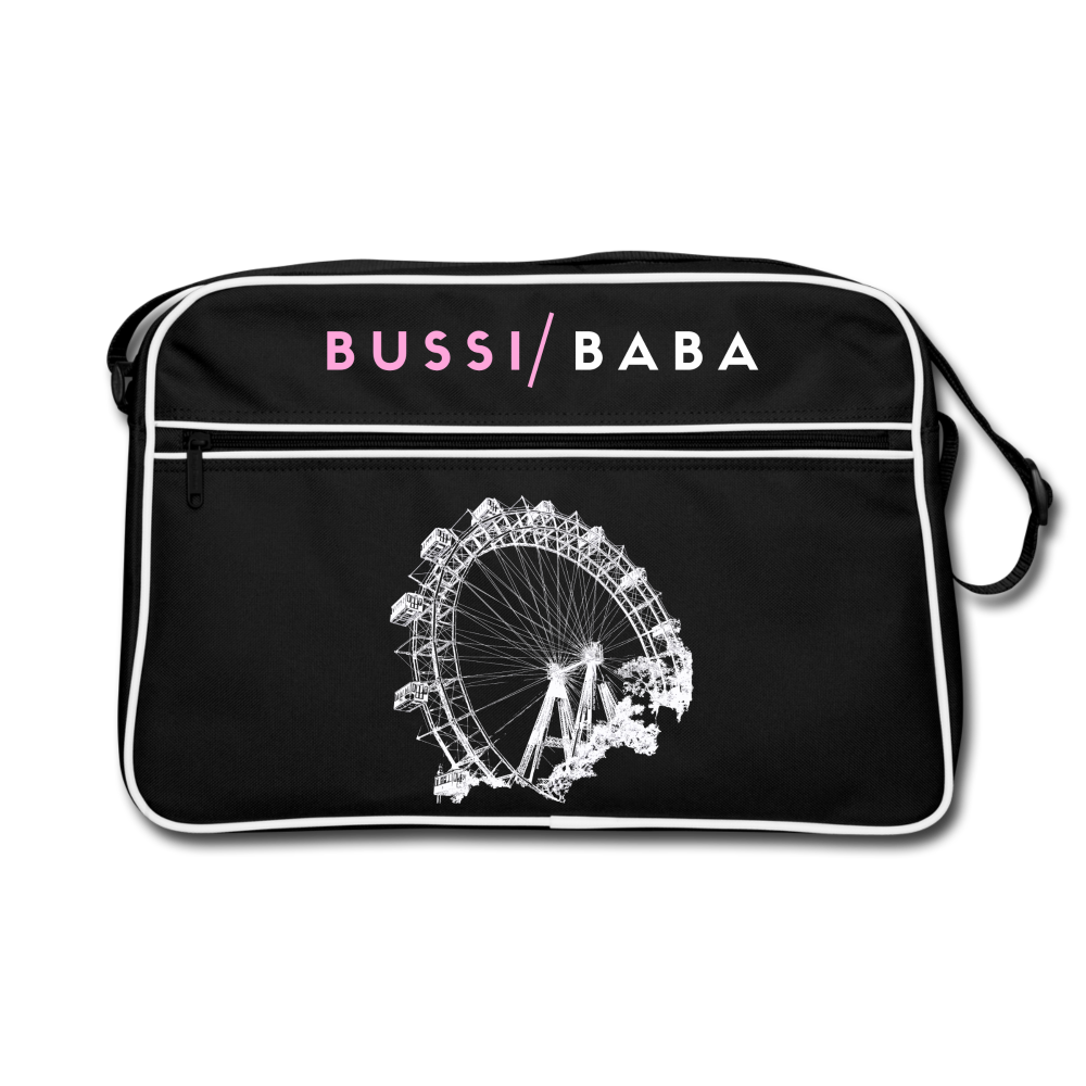 Bussi Baba rosa - Wiener Riesenrad in weiß, Retro Tasche - Schwarz/Weiß