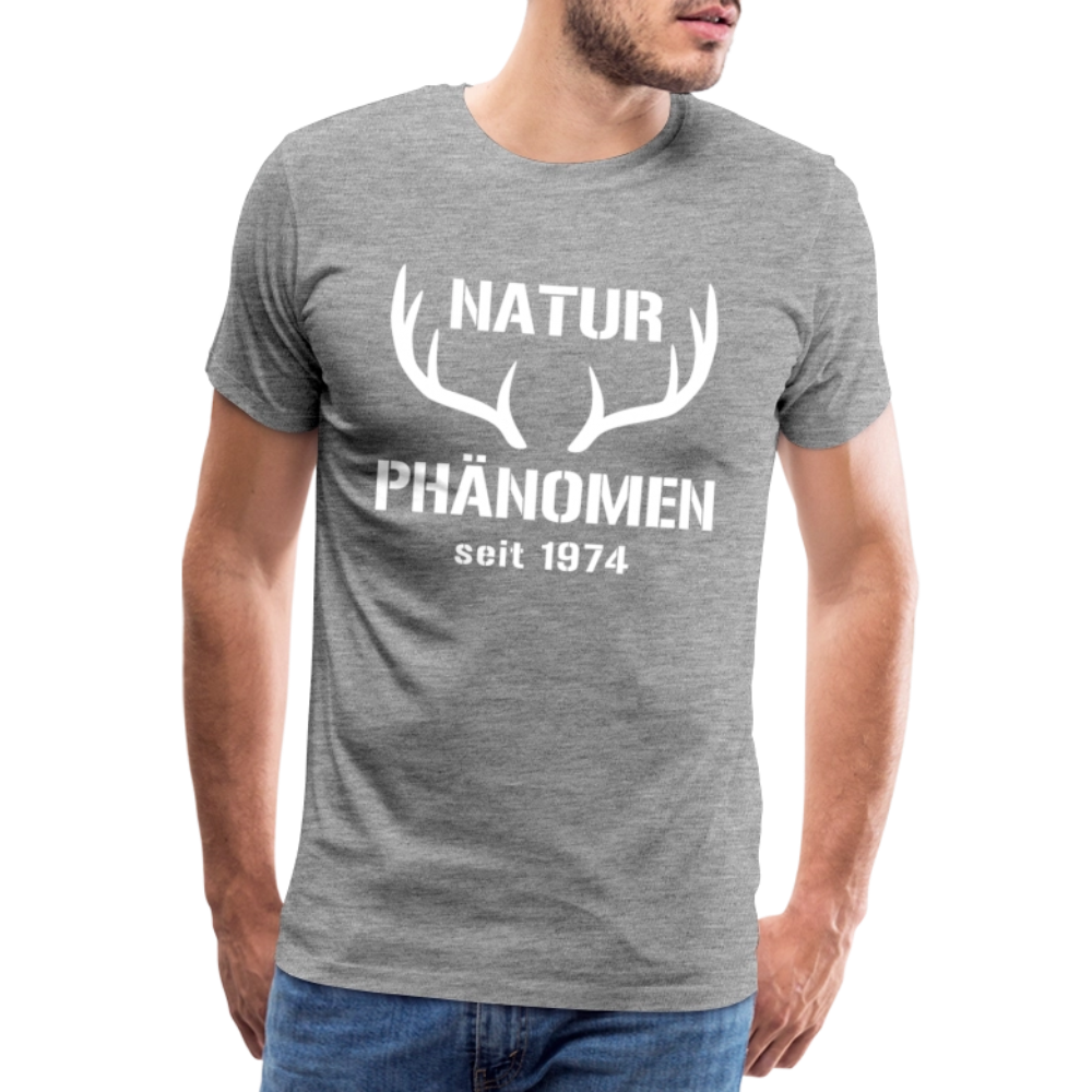 Naturphänomen, zum Geburtstag, Jahreszahl zum selber eintragen, Männer Premium T-Shirt - Grau meliert