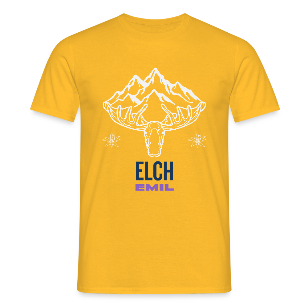 Elch Emil in Österreich, Männer T-Shirt - Gelb