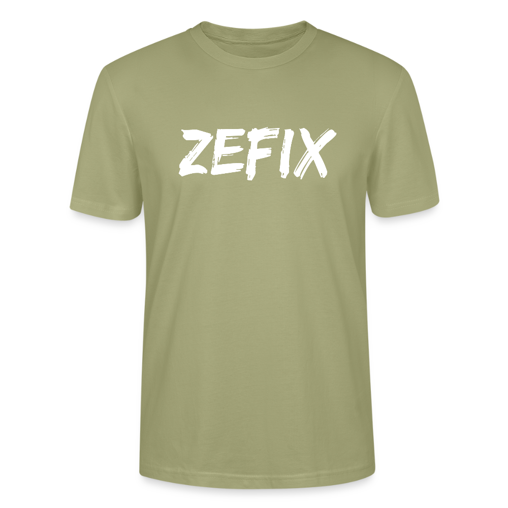 Zefix - Fluchen auf bayerisch in Bayern & Salzburg, Lustiger Spruch, Stanley/Stella Unisex Bio T-Shirt - Nebelgrün