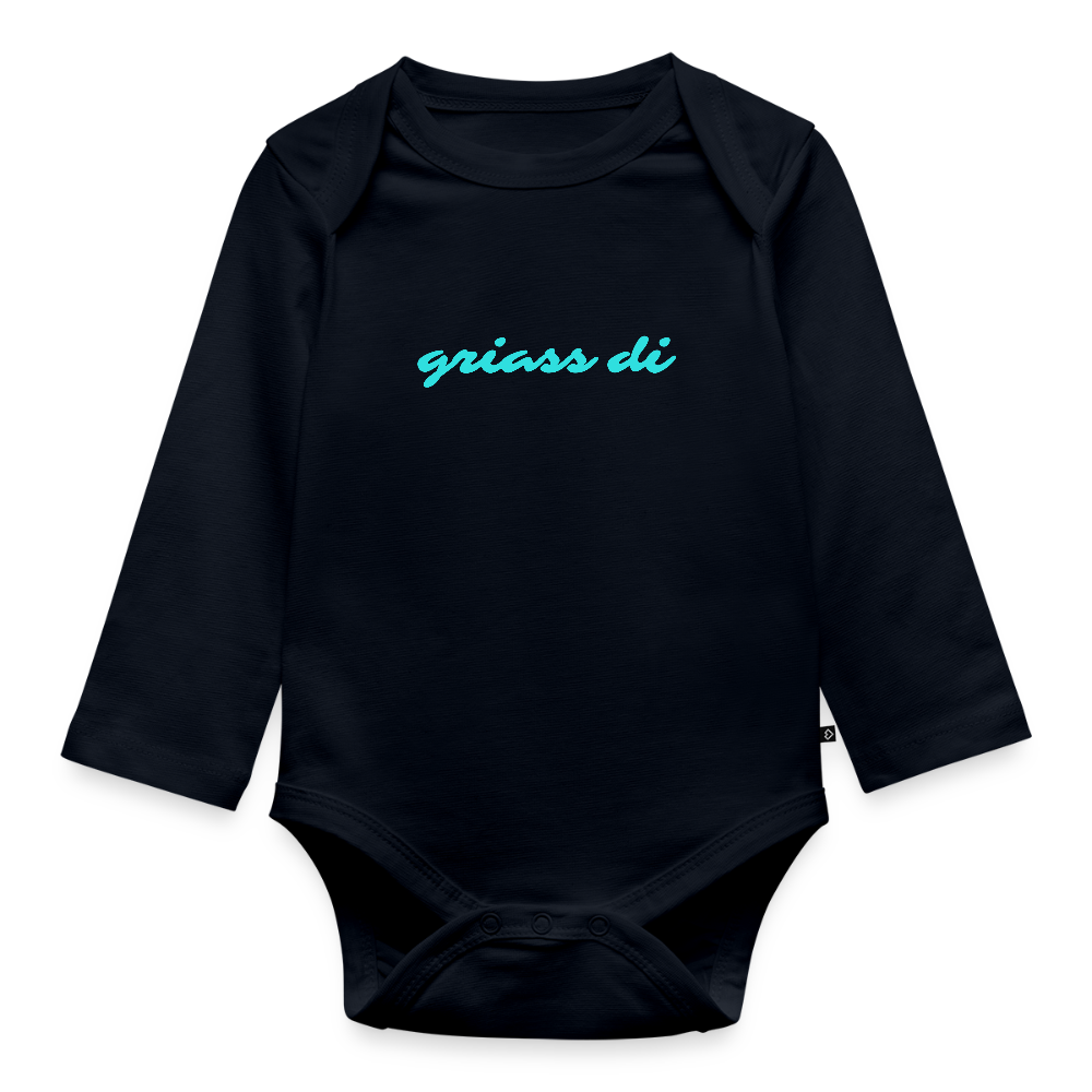 griass di - grüß dich, Bio Baby-Body (langarm) - Navy
