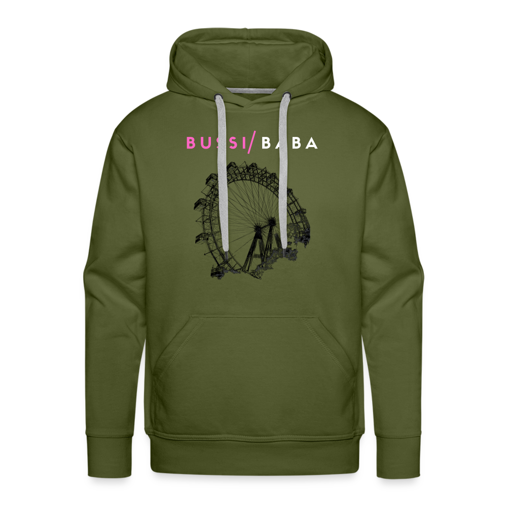 Bussi Baba pink - Wiener Riesenrad in schwarz, Männer Premium Hoodie - Olivgrün