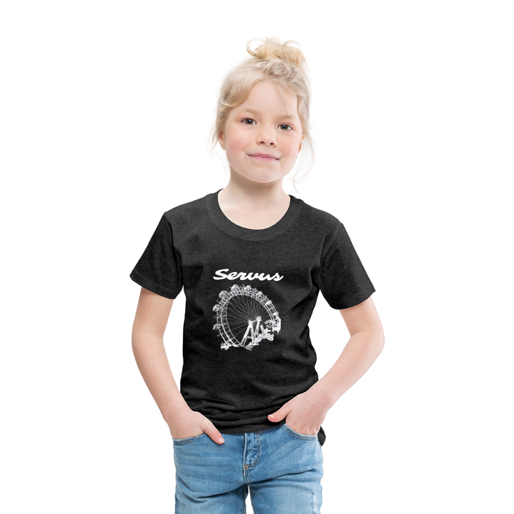 Servus (dt. Hallo) und Wiener Riesenrad in weiß, Kinder (2 - 8 Jahre) Premium T-Shirt - Anthrazit