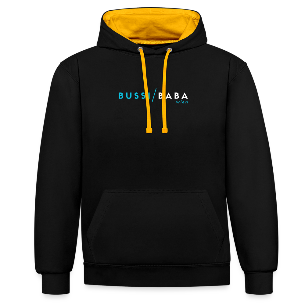 Bussi / Baba Wien, Kontrast-Hoodie - Schwarz/Gold
