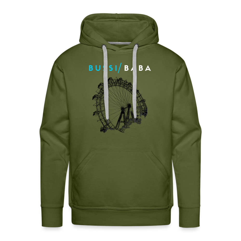 Bussi Baba hellblau - Wiener Riesenrad in schwarz, Männer Premium Hoodie - Olivgrün