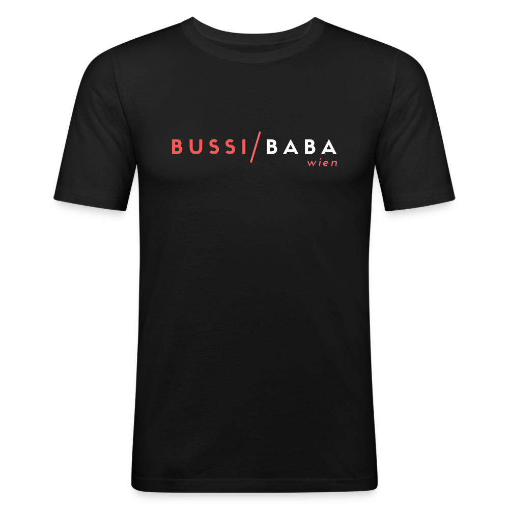 Bussi / Baba Wien korallenrot, Männer Slim Fit T-Shirt - Schwarz