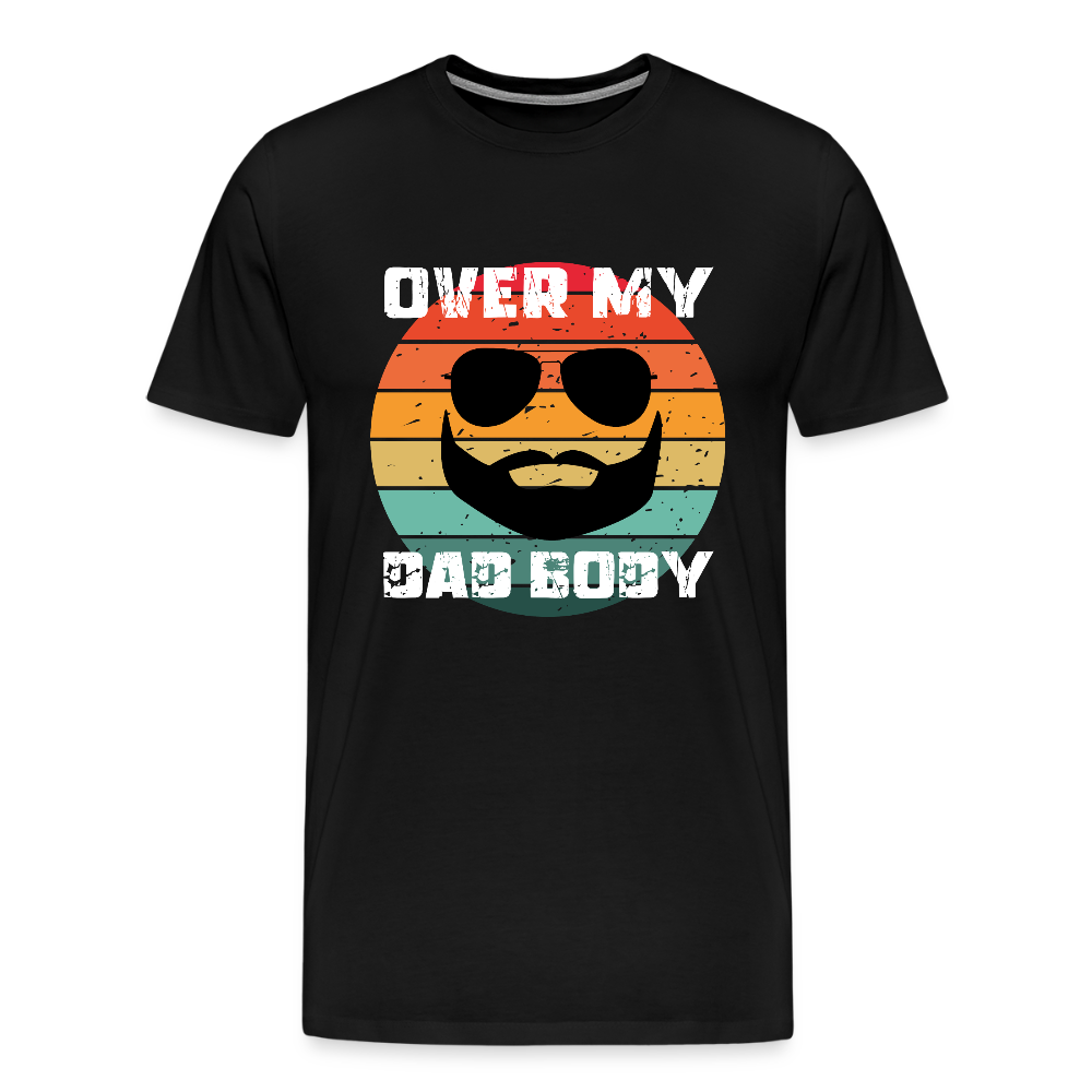Over My Dad Body - Daddy, Lustiger Spruch zum Vatertag, Männer Premium T-Shirt - Schwarz