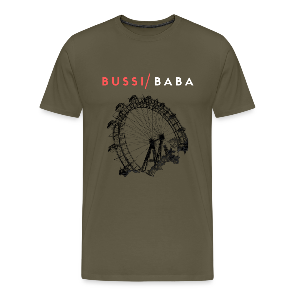 Bussi Baba korallenrot - Wiener Riesenrad in schwarz, Männer Premium T-Shirt - Khaki