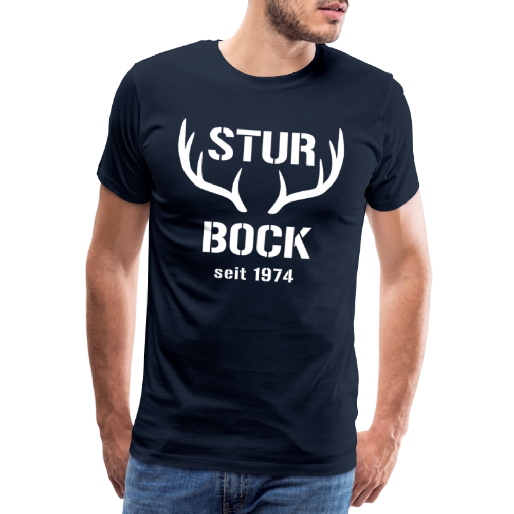 Sturbock, zum Geburtstag, Jahreszahl zum selber eintragen, Männer Premium T-Shirt - Navy