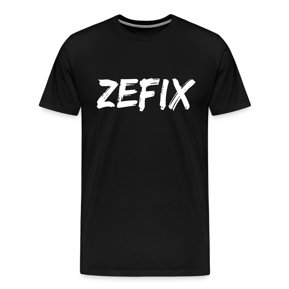 Zefix - Fluchen auf bayerisch in Bayern & Salzburg, Lustiger Spruch, Männer Premium T-Shirt - Schwarz