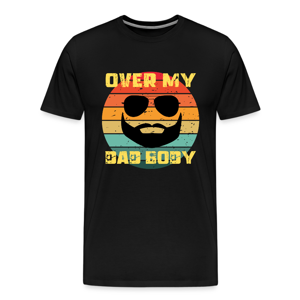 Over My Dad Body - Daddy, Vaterfigur, Lustiger Spruch zum Vatertag, Männer Premium T-Shirt - Schwarz