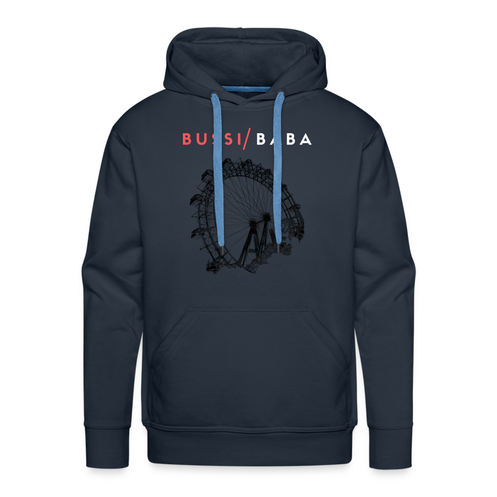 Bussi Baba korallenrot - Wiener Riesenrad in schwarz, Männer Premium Hoodie - Navy