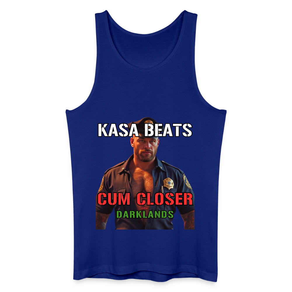 KASA BEATS - CUM CLOSER into DARKLANDS, Men/ Männer Bio/ Organic Cotton Tank Top - Königsblau