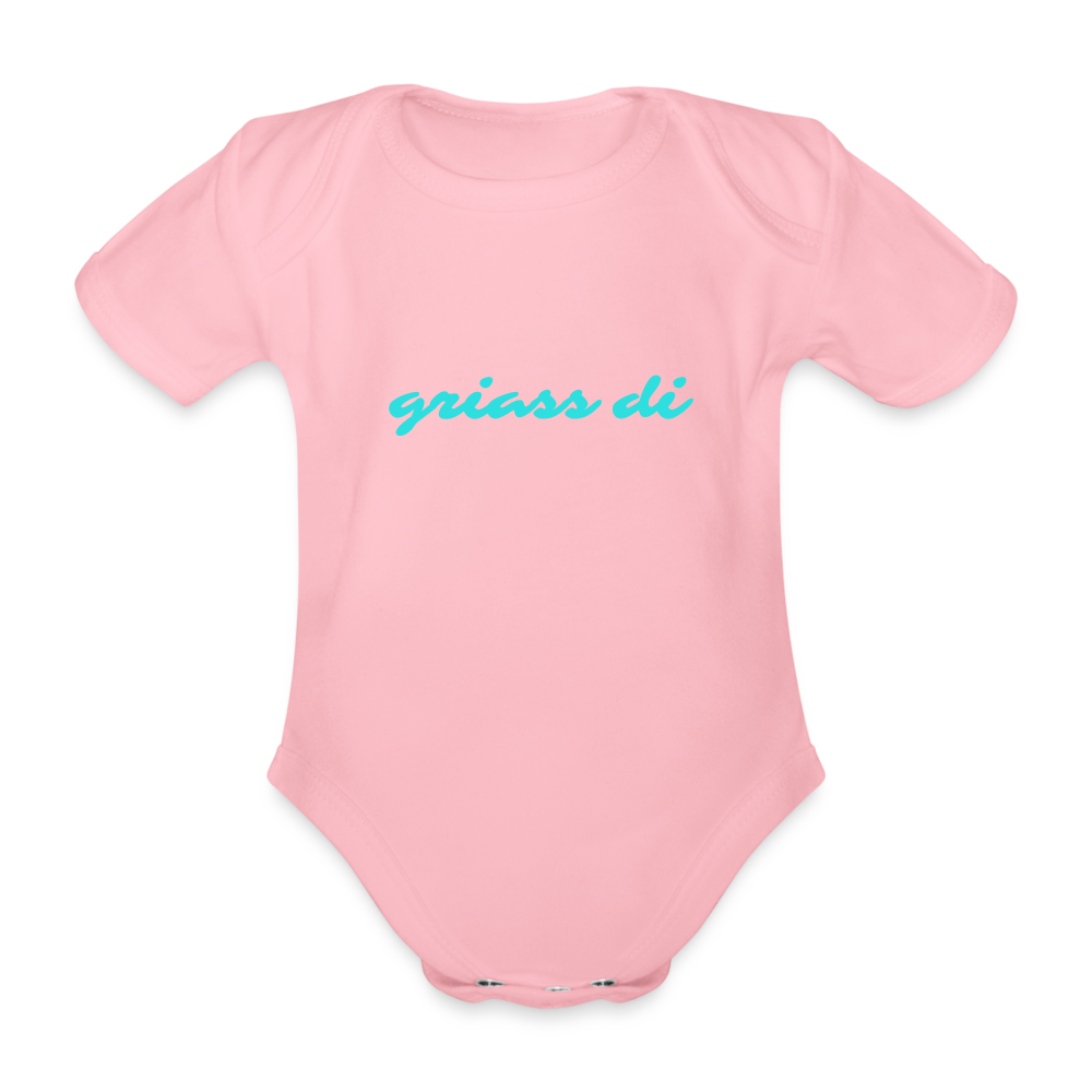 griass di - grüß dich, Bio Baby-Body (kurzarm) - Hellrosa