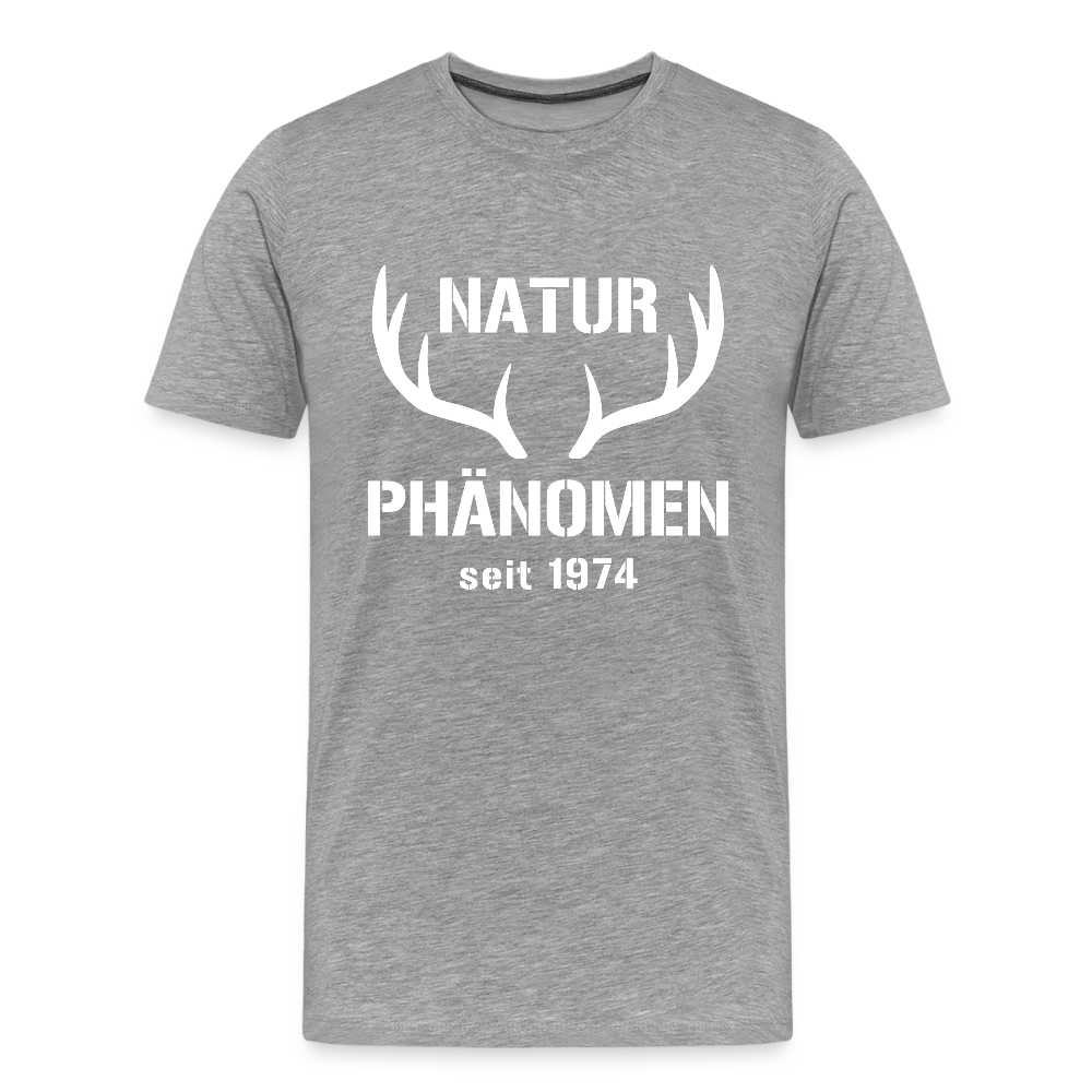 Naturphänomen, zum Geburtstag, Jahreszahl zum selber eintragen, Männer Premium T-Shirt - Grau meliert
