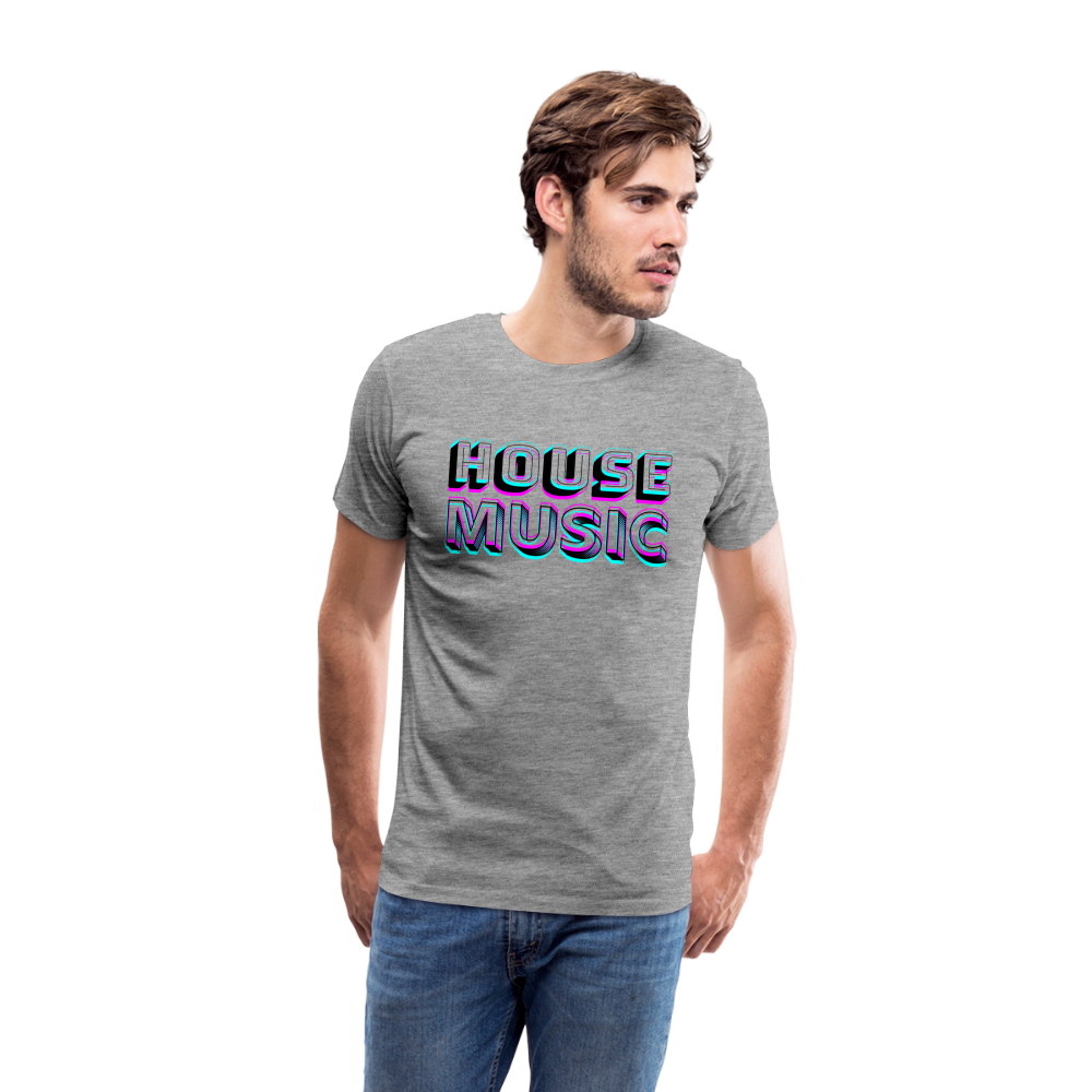 HOUSE MUSIC, Männer Premium T-Shirt - Grau meliert
