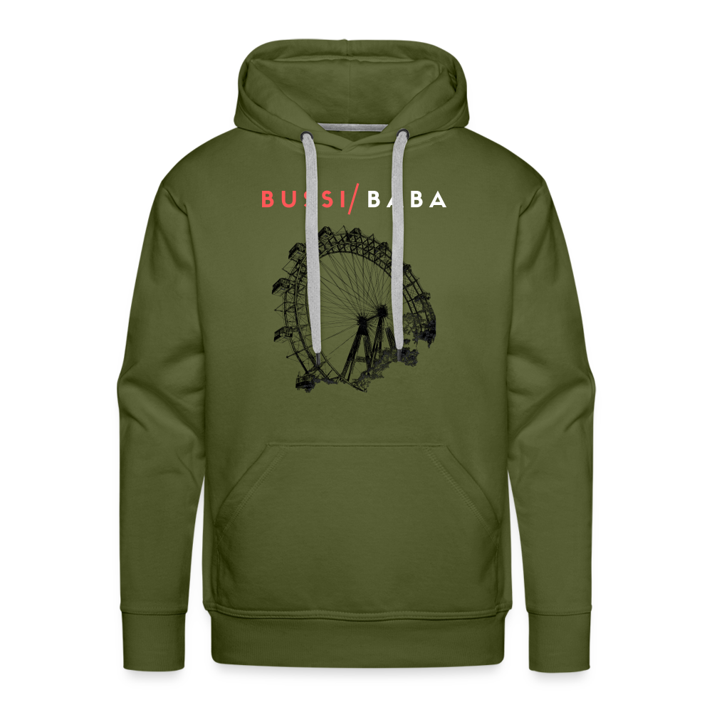 Bussi Baba korallenrot - Wiener Riesenrad in schwarz, Männer Premium Hoodie - Olivgrün