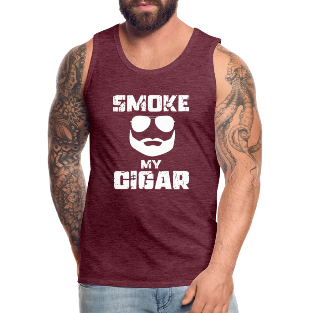 Smoke My Cigar - Zigarren Mann, Hot Daddy, Cigar Man, Männer Premium Tank Top - Bordeauxrot meliert