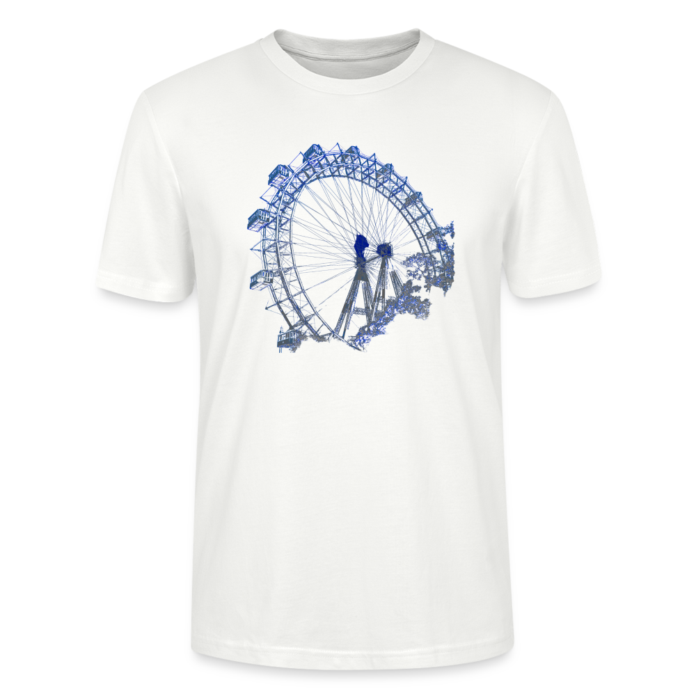Wiener Riesenrad im Prater - Wahrzeichen von Wien in grau blau, Stanley/Stella Unisex Organic T-Shirt - Weiß