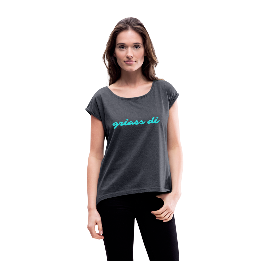 griass di, Lockeres Frauen T-Shirt - Navy meliert