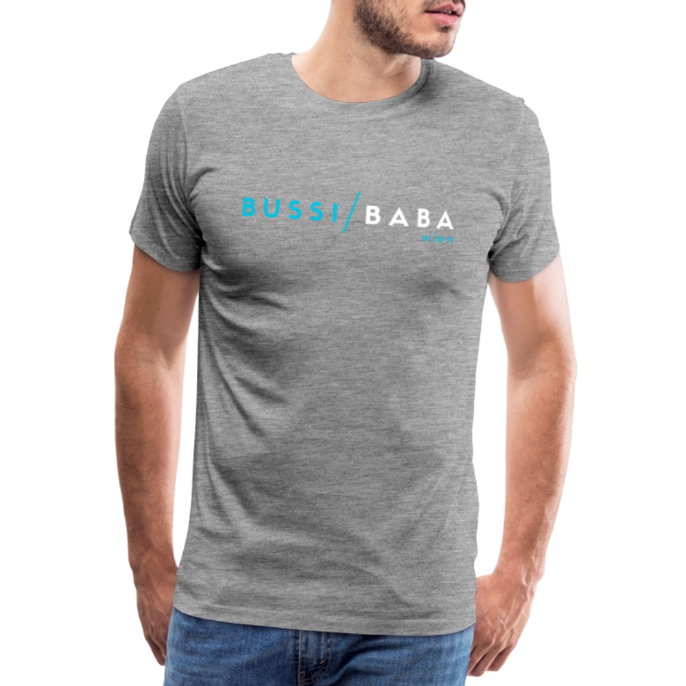 Bussi / Baba Wien aquablau, Männer Premium T-Shirt - Grau meliert
