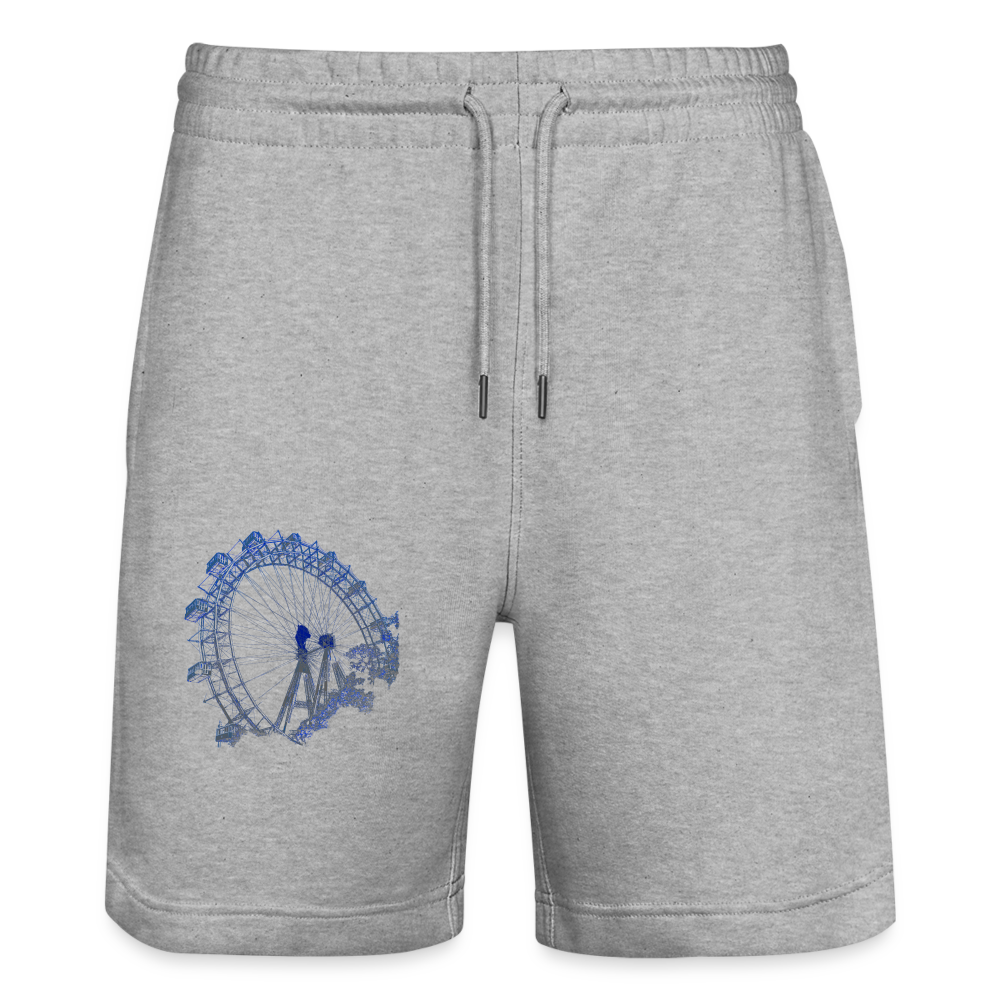 Wiener Riesenrad in weiß - DAS Wiener Wahrzeichen in grau blau- Stanley/Stella Unisex Organic Joggingshorts - Grau meliert