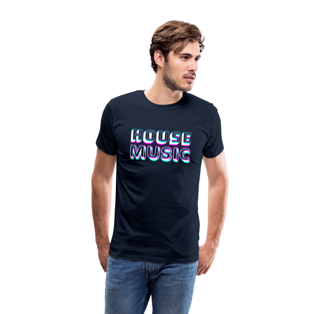 HOUSE MUSIC, funky 3D letters, Men Premium T-Shirt - Navy