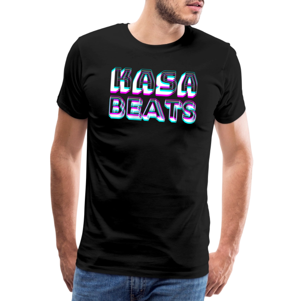KASA BEATS, funky 3D letters, Men/ Männer Premium T-Shirt - Schwarz
