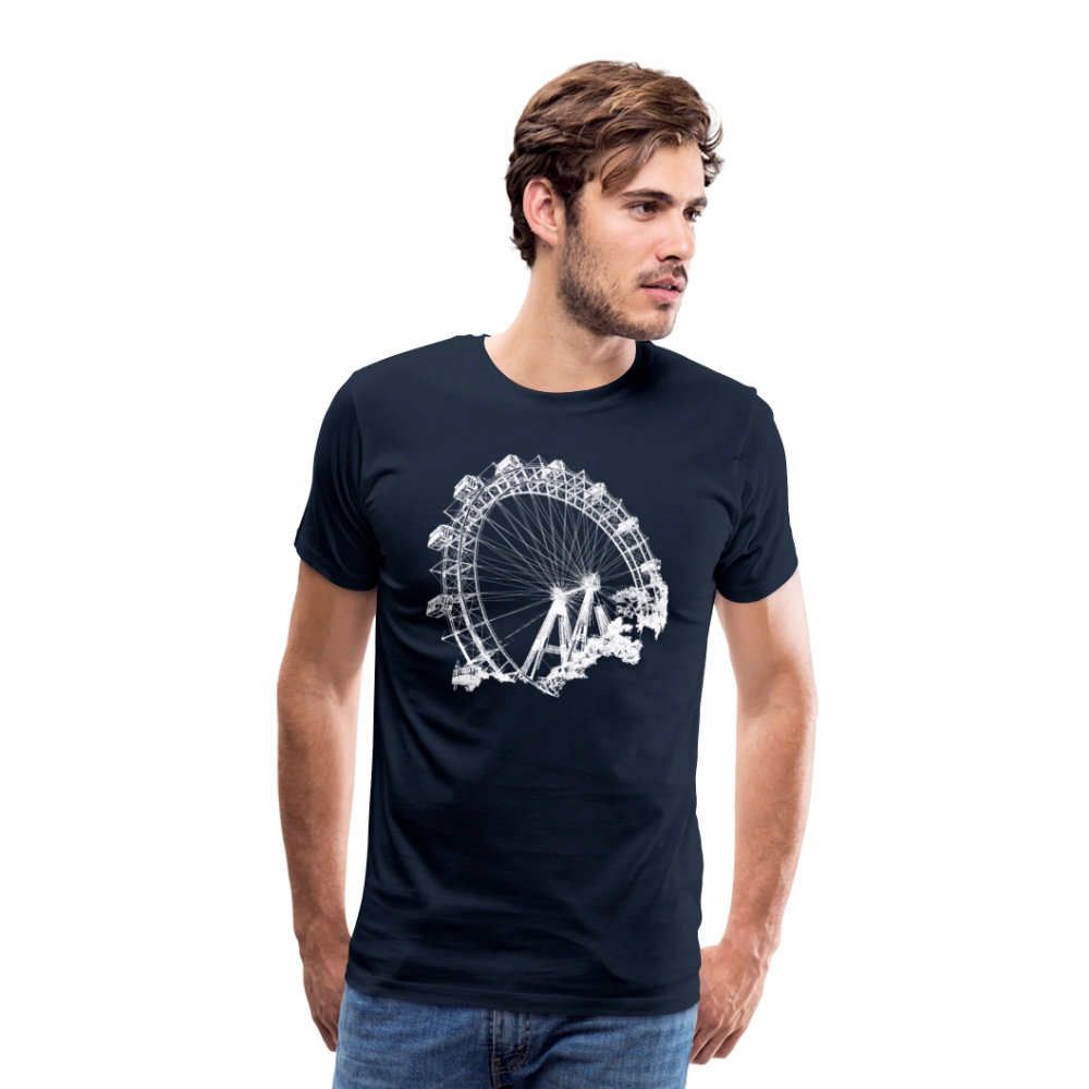 Wiener Riesenrad weiß - Männer Premium T-Shirt - Navy