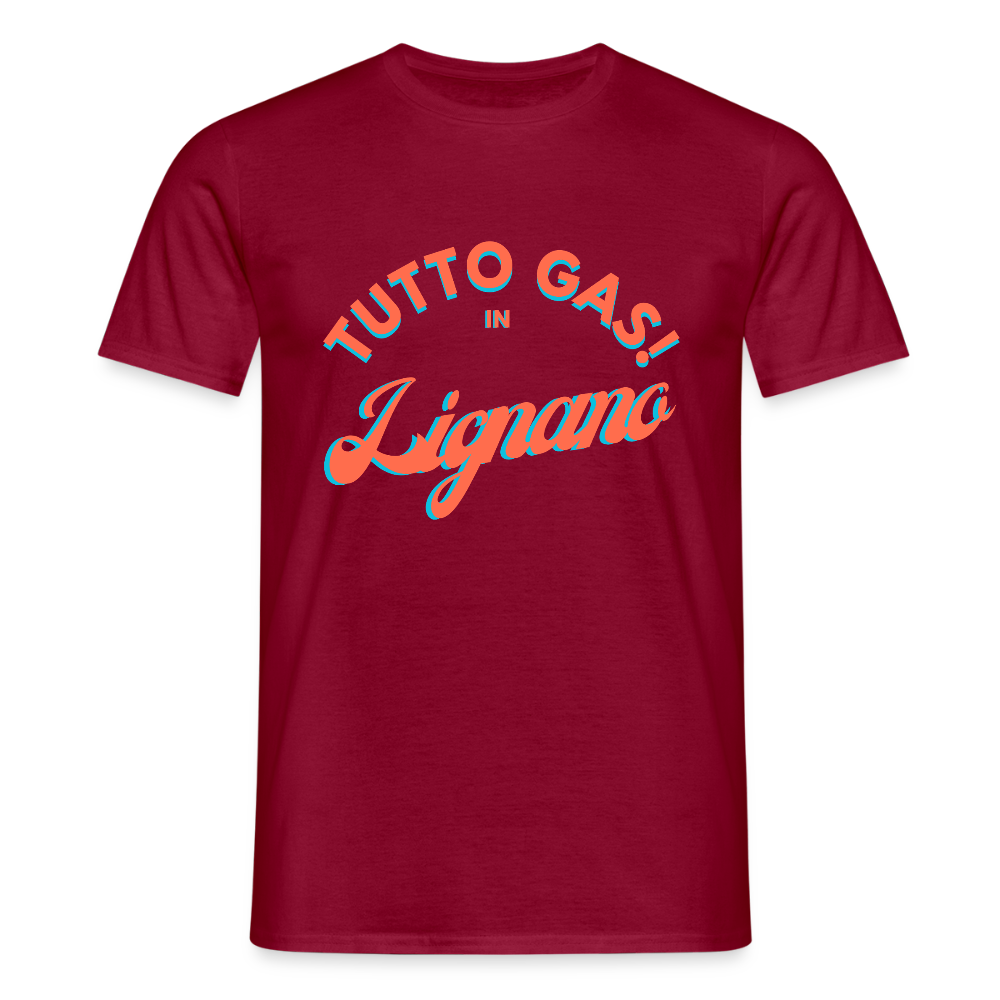 TUTTO GAS! in Lignano, Männer T-Shirt - Ziegelrot
