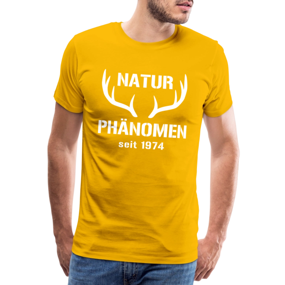 Naturphänomen, zum Geburtstag, Jahreszahl zum selber eintragen, Männer Premium T-Shirt - Sonnengelb